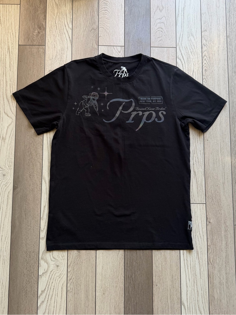 Prps Men's Black Logo Graphic T-Shirt size L